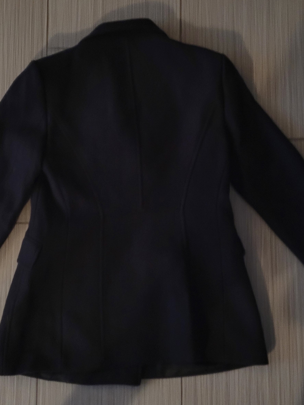 Italian Designer MantWomen's Black Double-Breasted Blazer Coat with Gold Buttons - Picture 3 of 7